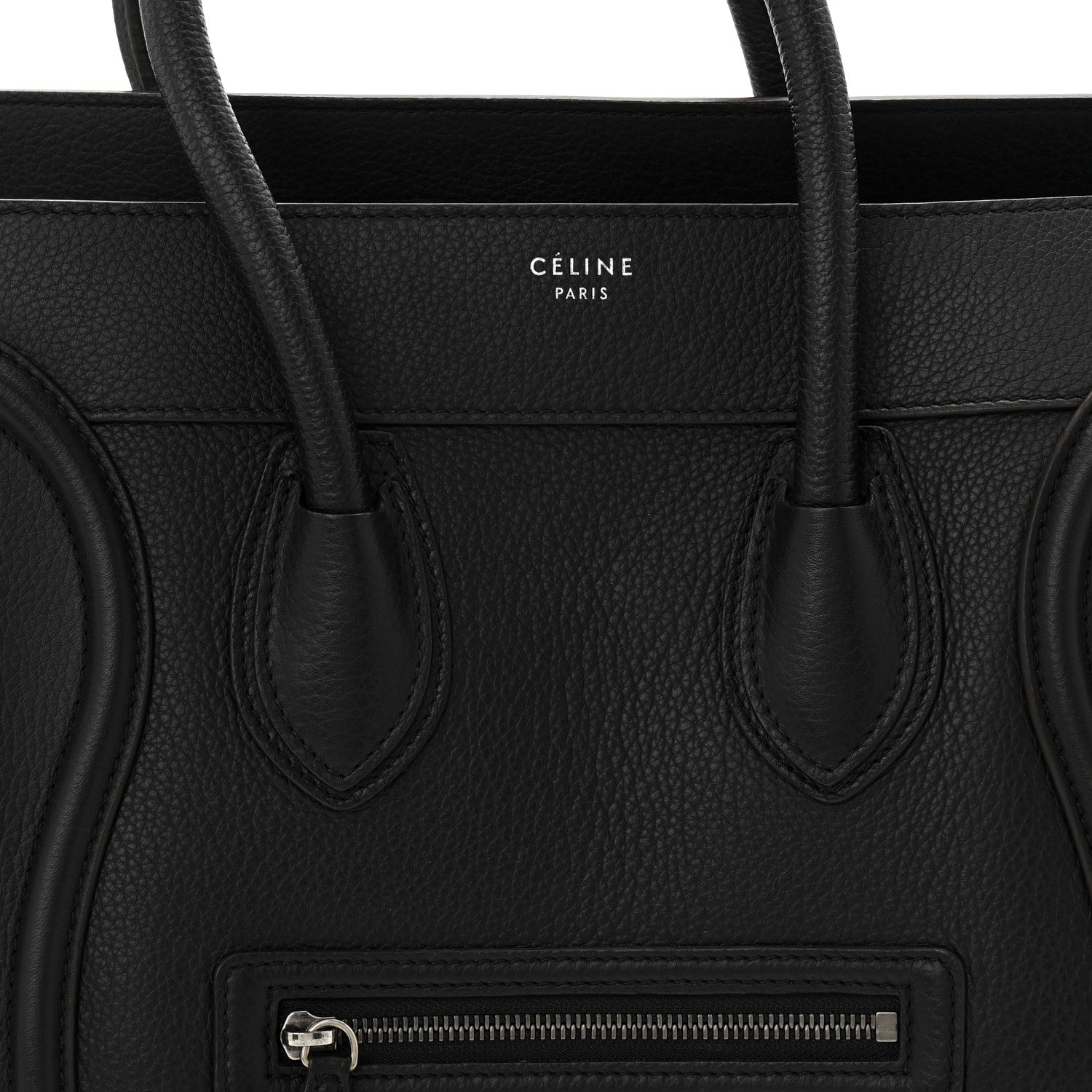 Celine Drummed Calfskin Mini Luggage Black 8 of 10