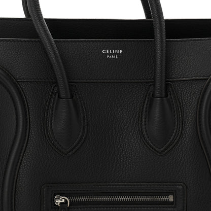 Celine Drummed Calfskin Mini Luggage Black 8 of 10