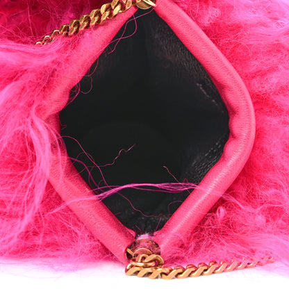 Saint Laurent Fur Mini Pac Pac Pouch On Chain Fuchsia 5 of 8