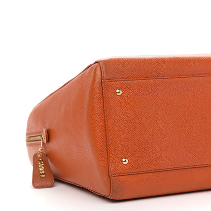 Chanel Caviar Large CC Shoulder Bag Orange 7 of 8