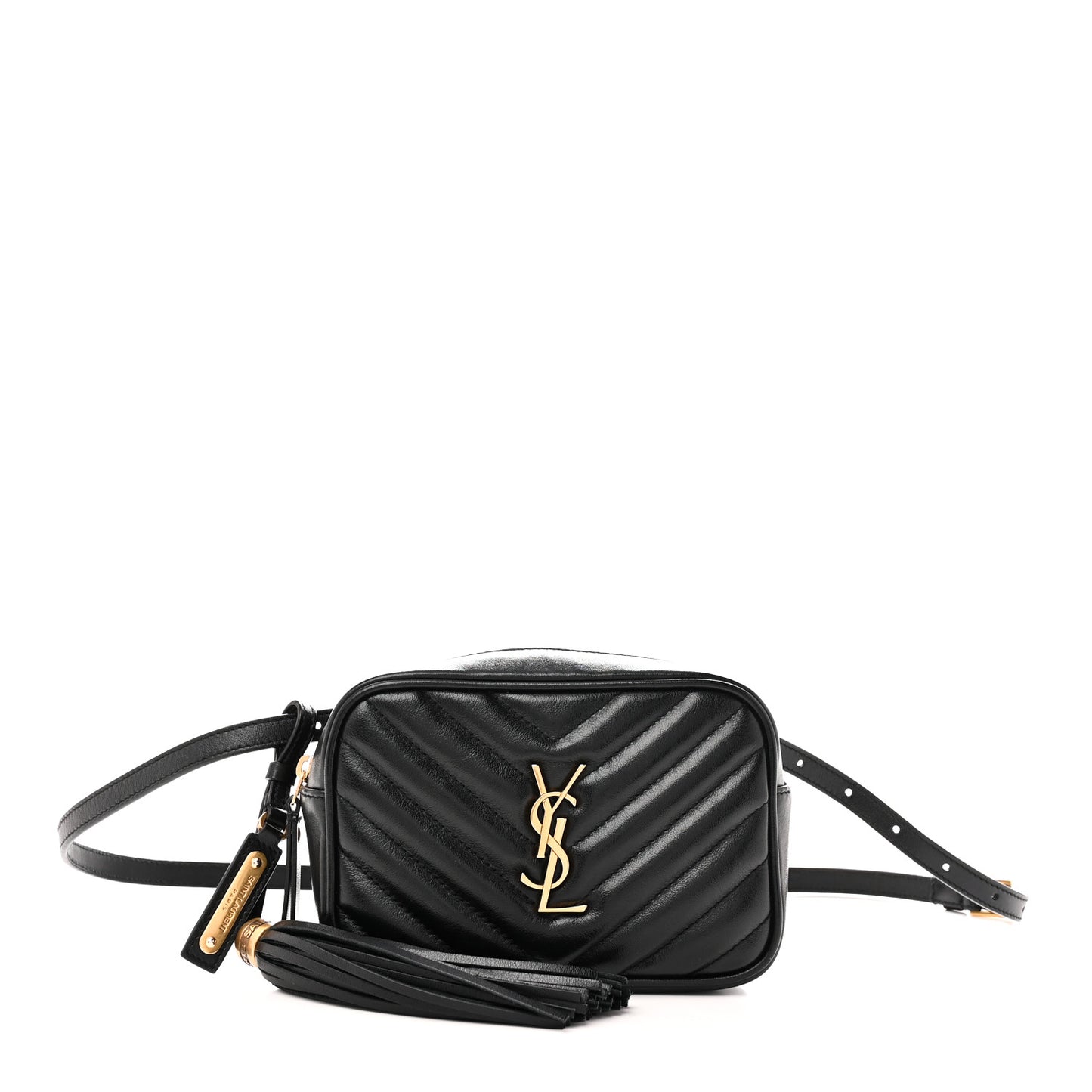 Calfskin Matelasse Monogram Lou Belt Bag Black