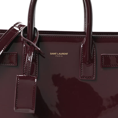 Saint Laurent Patent Nano Sac de Jour Dark Red Wine 7 of 9