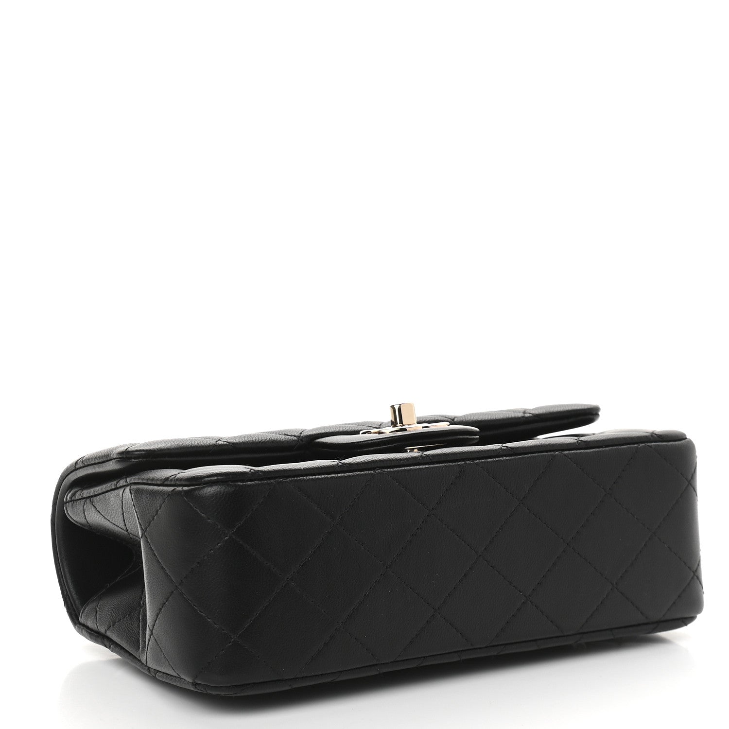 Chanel Lambskin Quilted Mini Top Handle Rectangular Flap Black 4 of 10