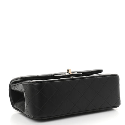 Chanel Lambskin Quilted Mini Top Handle Rectangular Flap Black 4 of 10