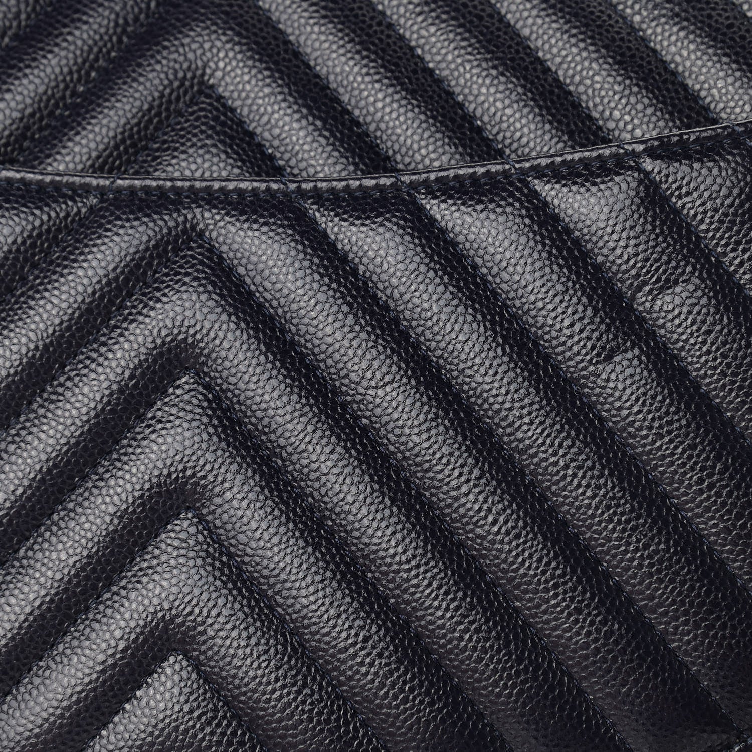Chanel Caviar Chevron Quilted Jumbo Double Flap Navy 11 of 12