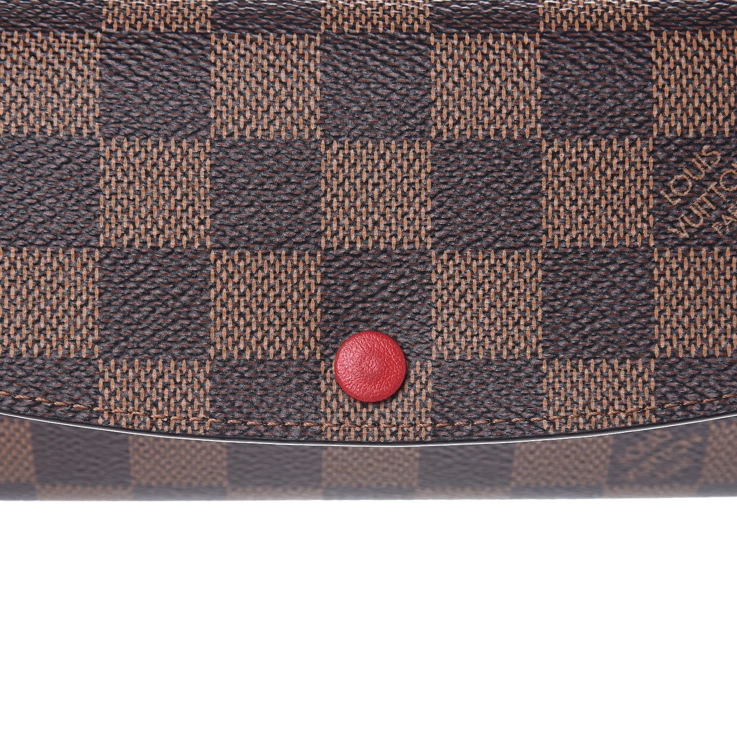 Louis Vuitton Damier Ebene Emilie Wallet Red 7 of 9