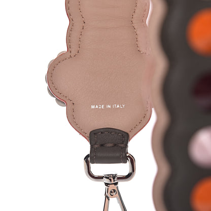 Fendi Vitello Dolce Nappa Hypnoteyes Bi-Color Scalloped Spike Studded Strap You Carbone Plaster White Multicolor 4 of 4
