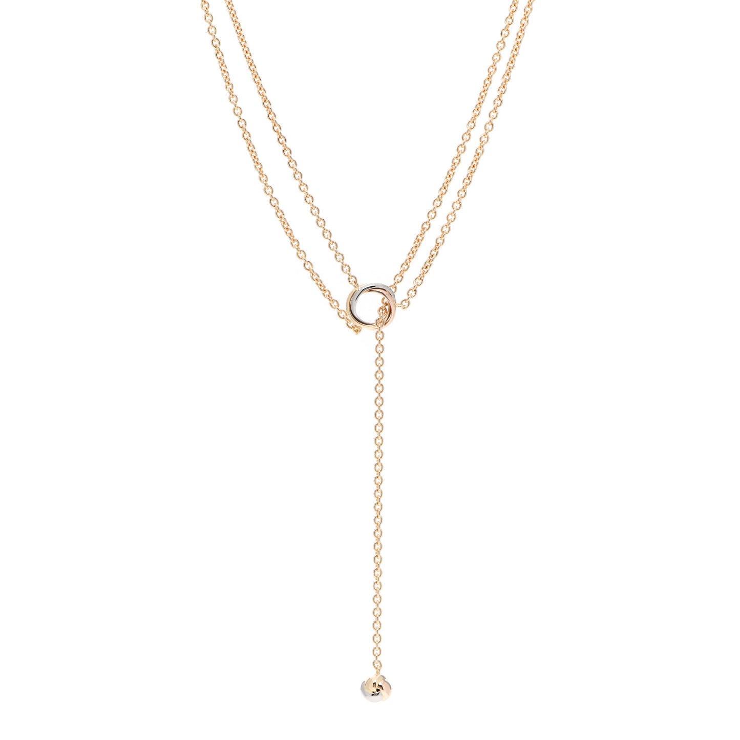 18K Pink Yellow White Gold Baby Trinity Pampilles Necklace