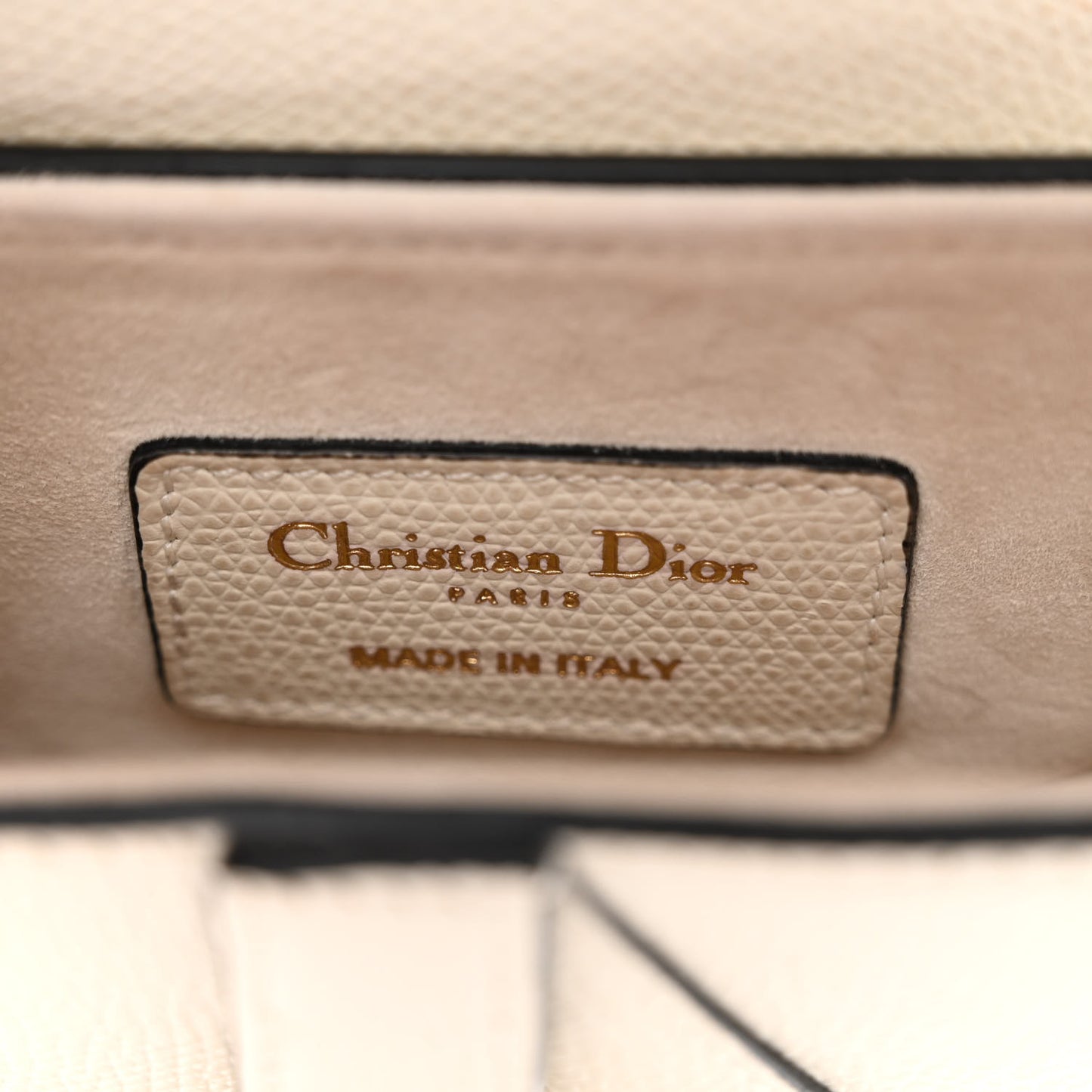 Grained Calfskin Mini Saddle Bag White