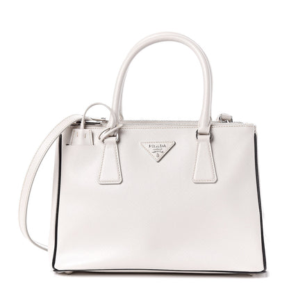 Prada Saffiano Small Galleria Double Zip Tote Talco Black 1 of 16