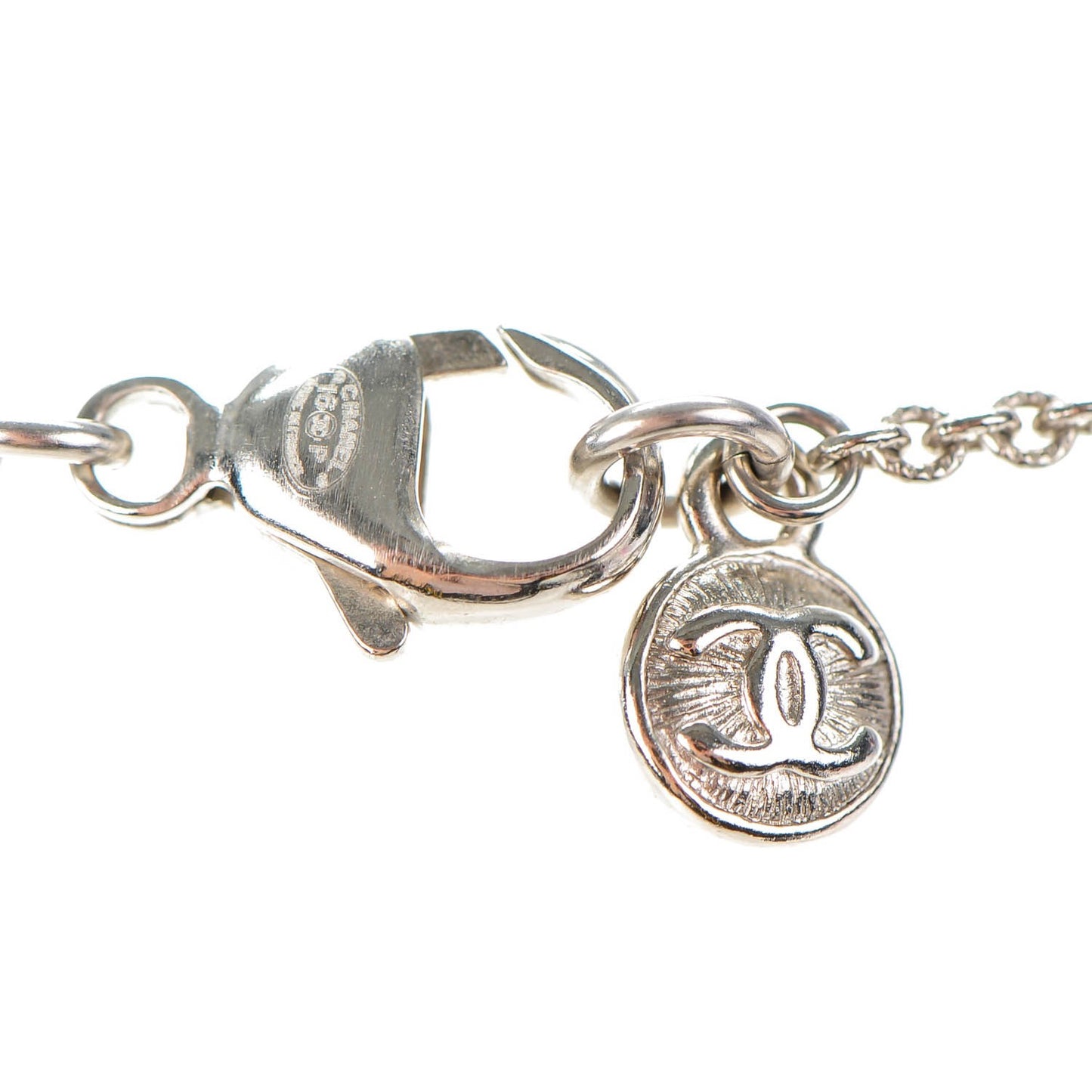 Crystal CC Pendant Necklace Silver