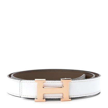 Hermes Epsom Swift 24mm Mini H Belt 85 34 Etoupe White 1 of 5
