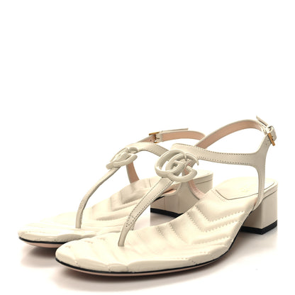 Gucci Nappa Matelasse Double G 35mm Thong Sandals 39.5 Mystic White 3 of 9