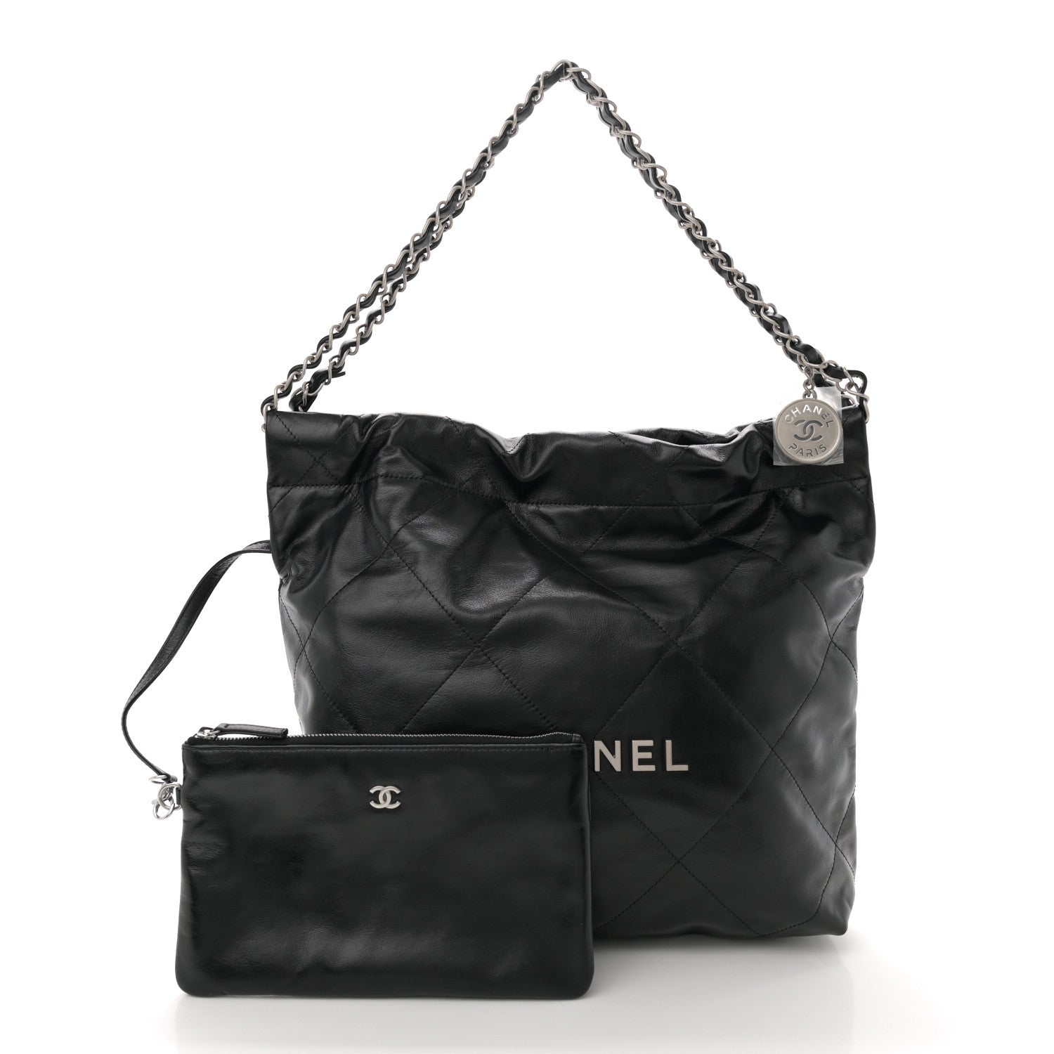 Chanel Shiny Calfskin Quilted Small Chanel 22 Black 3 of 11
