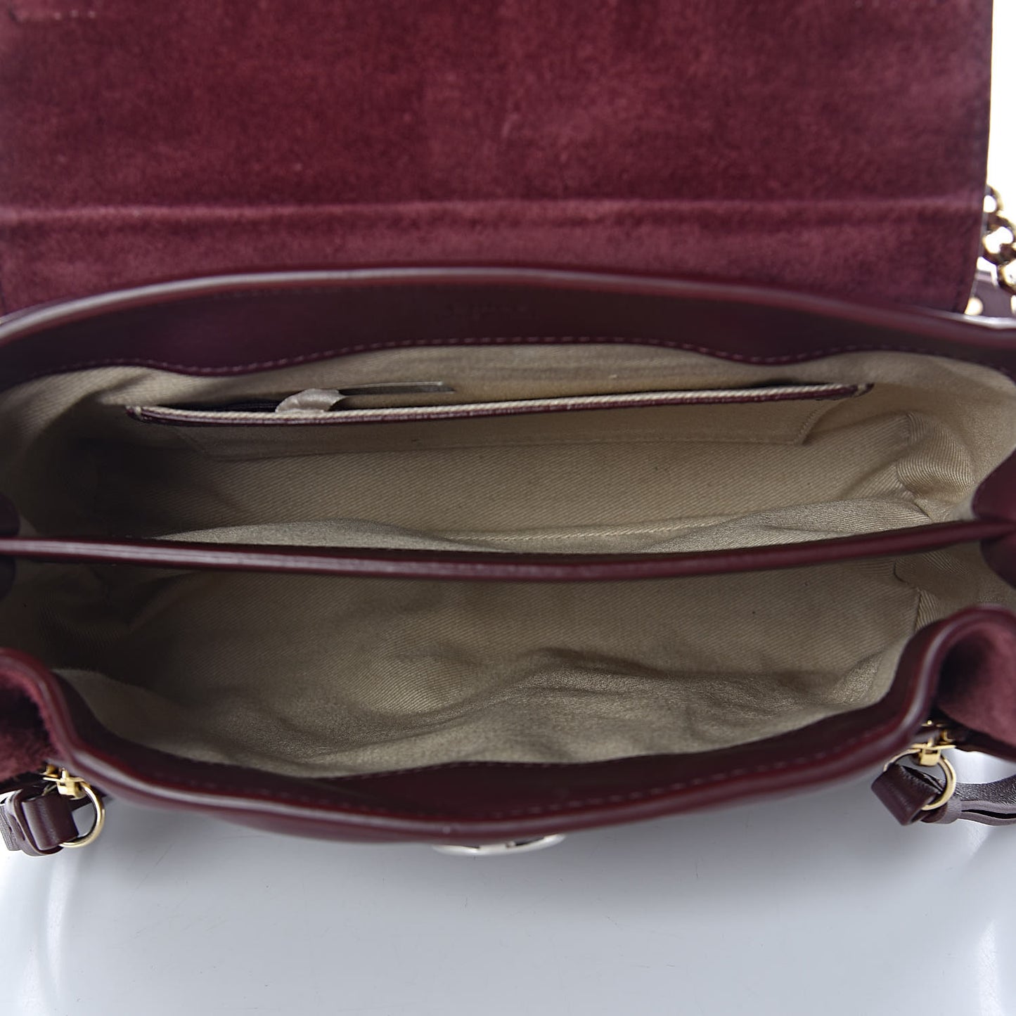 Calfskin Quilted Mini Faye Day Shoulder Bag Burnt Brown