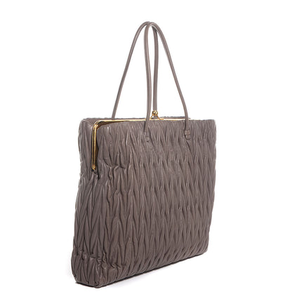 Miu Miu Matelasse Leather Tote Argilla 3 of 9