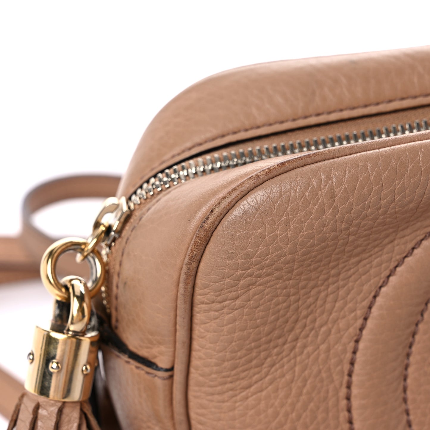 Pebbled Calfskin Small Soho Disco Bag Camelia