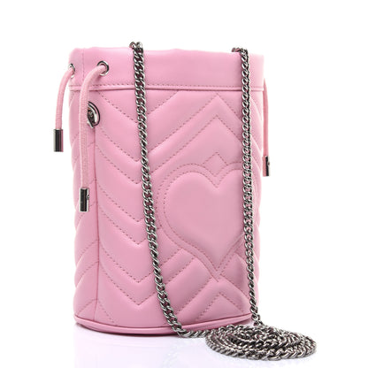 Gucci Calfskin Matelasse Mini GG Marmont 2.0 Bucket Bag Wild Rose 3 of 12
