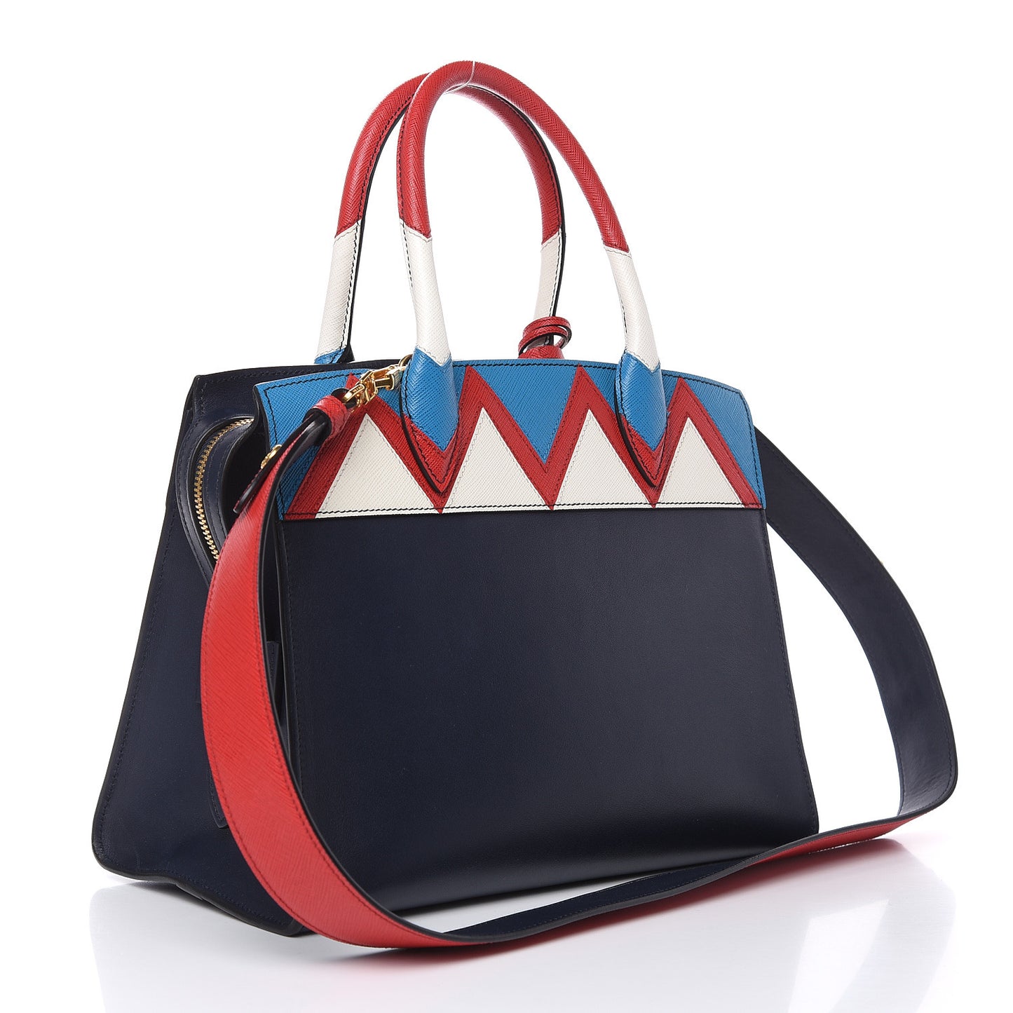 City Calf Saffiano Esplanade Tote Baltico Rosso