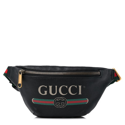 Gucci Grained Calfskin Small Logo Belt Bag Black 1 of 10