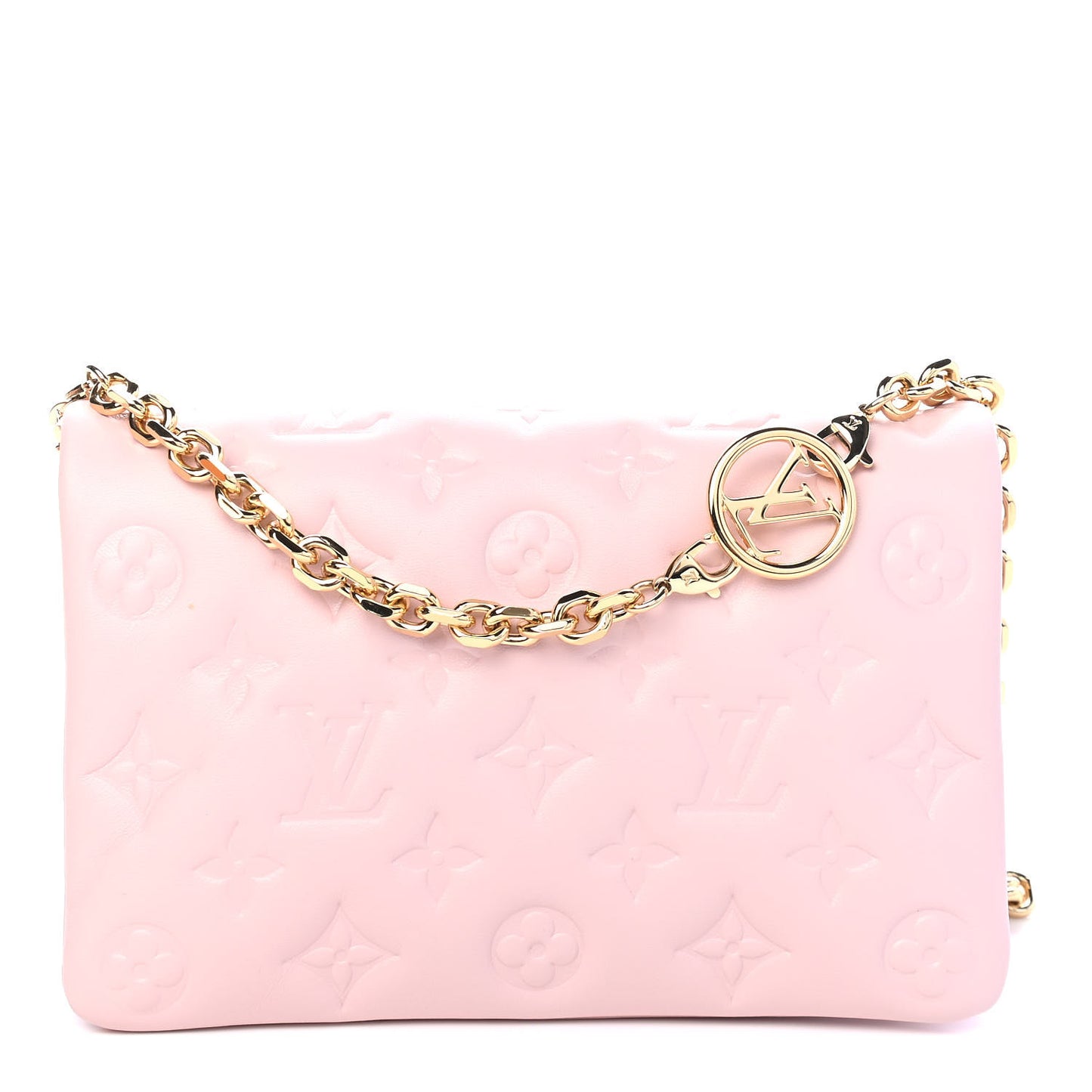 Lambskin Embossed Monogram Pochette Coussin Rose