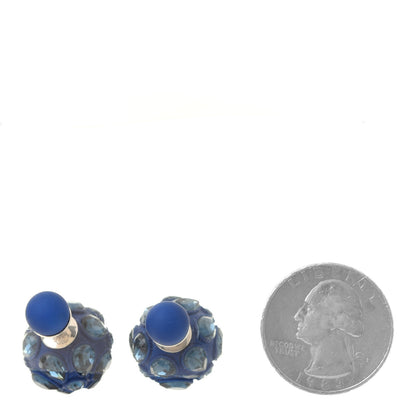 Christian Dior Crystal Mise En Dior Tribal Earrings Matte Navy Blue 2 of 4
