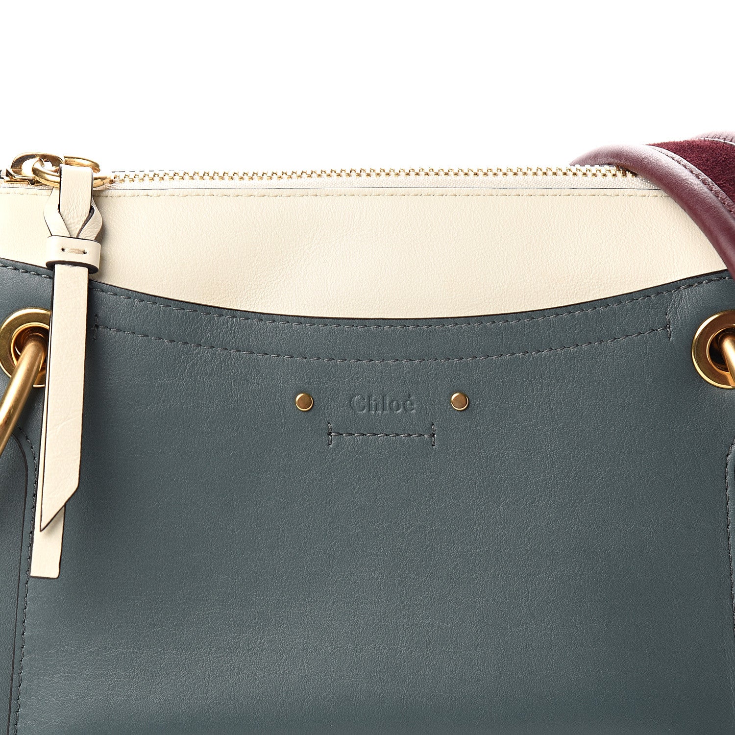 Chloe Calfskin Small Roy Tri-Color Bag Blue 8 of 8