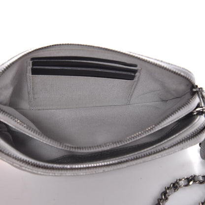 Chanel Metallic Caviar Quilted Small Clutch With Chain Silver 8 of 10