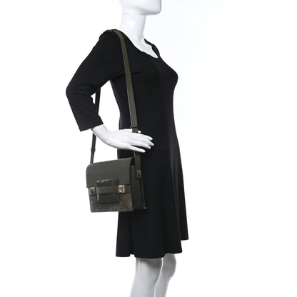 Delvaux Patent Calfskin Suede PM Madame Shoulder Bag Kaki 3 of 8