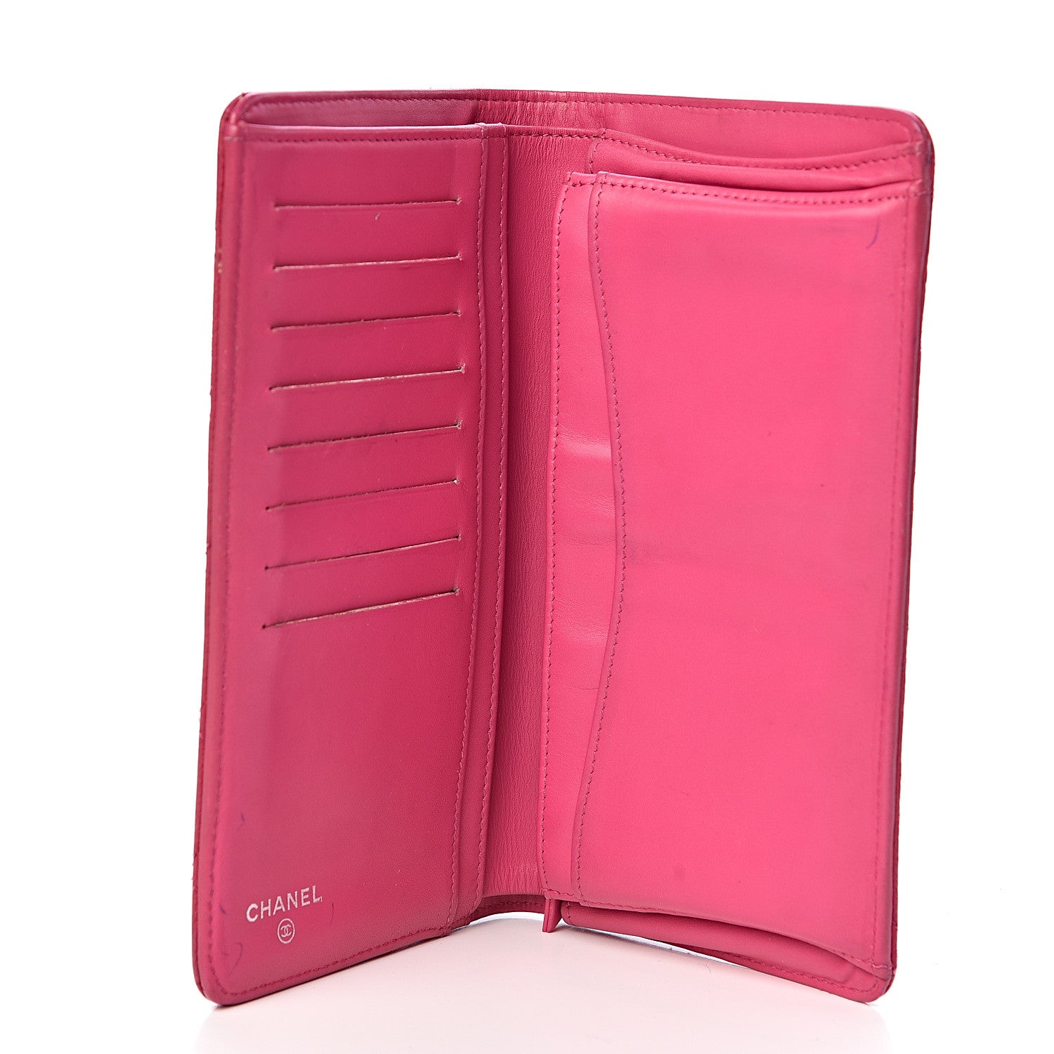 Chanel Iridescent Caviar Quilted Yen Wallet Pink 5 of 10