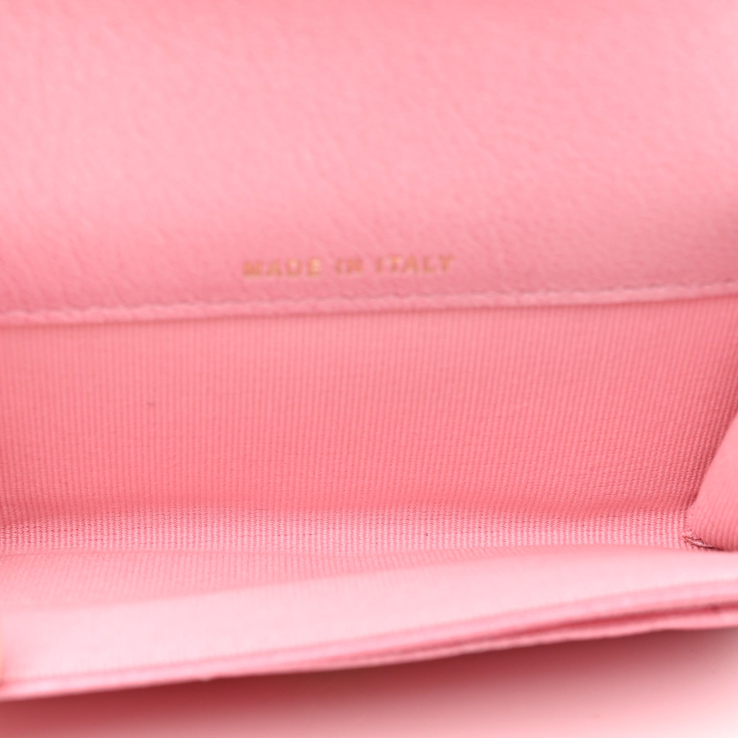 Cloudy Pearly Goatskin Quilted Flap Card Holder Wallet Light Pink