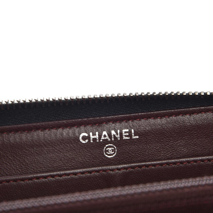 Chanel Lambskin Quilted Large Gusset Zip Around Wallet Black 6 of 10