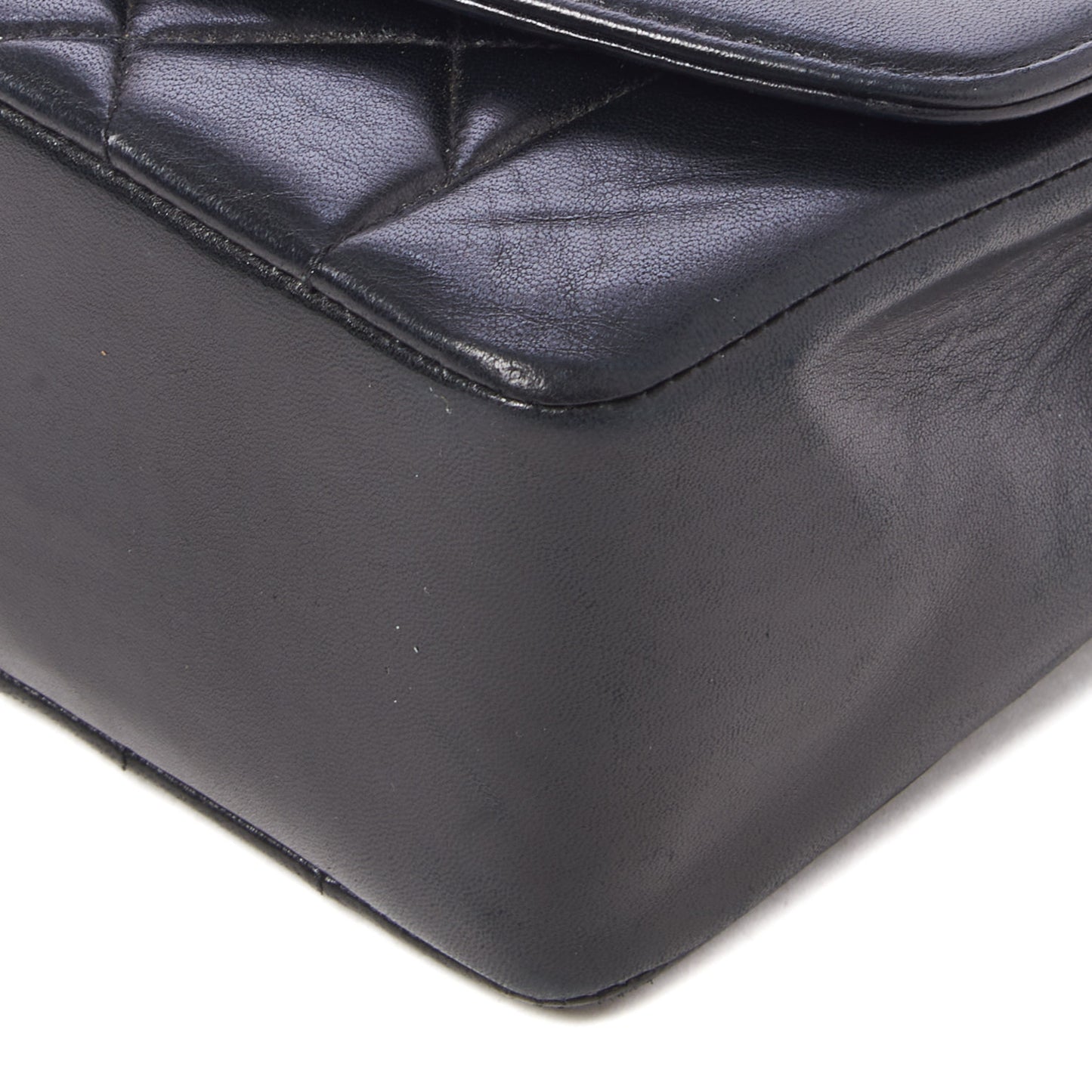 Lambskin Quilted Medium Single Flap Black