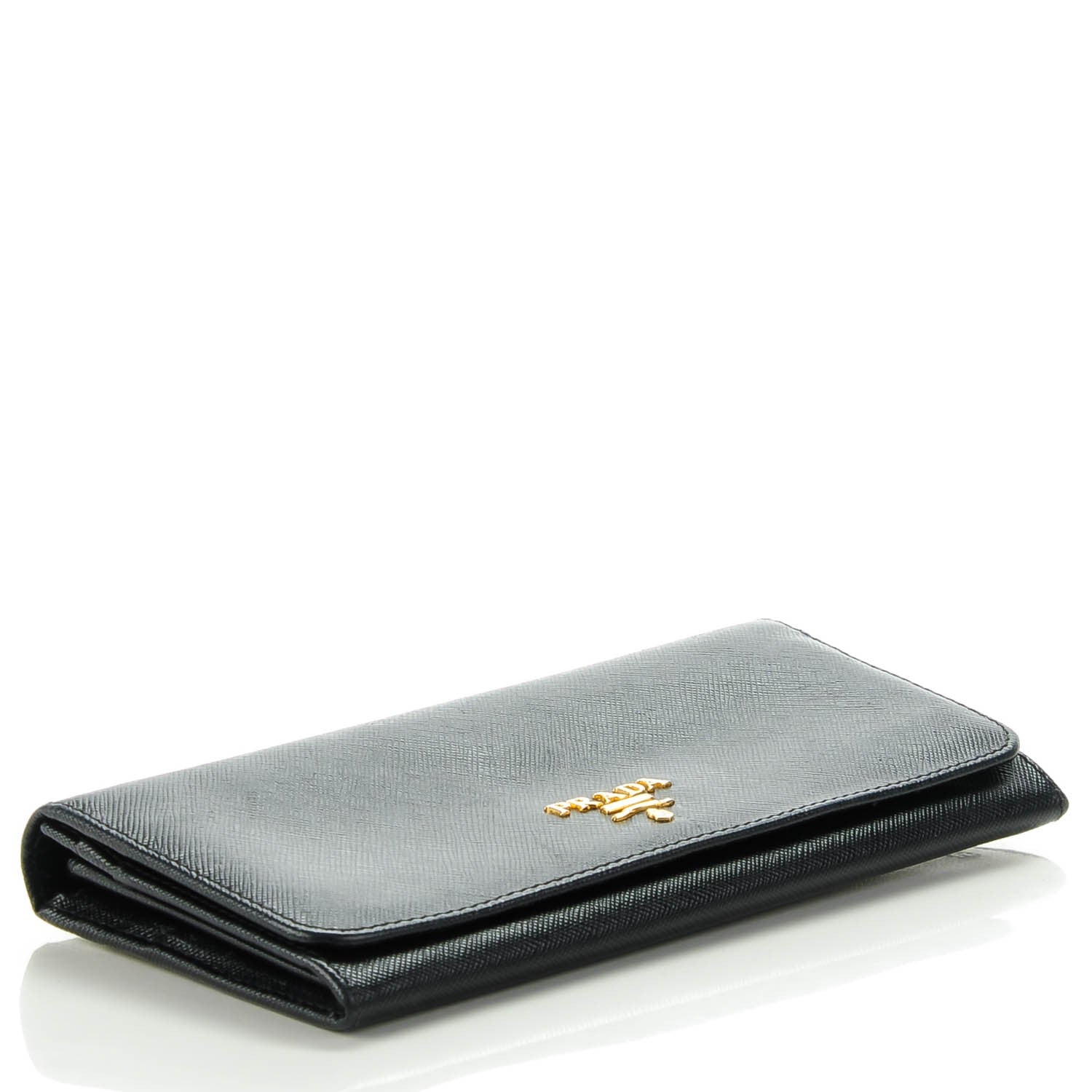 Prada Saffiano Metal Continental Flap Wallet Nero Black 4 of 8