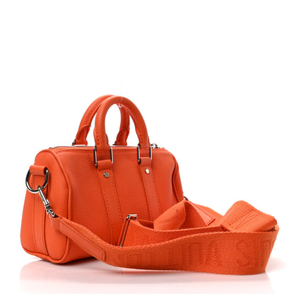 Louis Vuitton Grained Calfskin Aerogram Keepall XS Orange 3 of 8