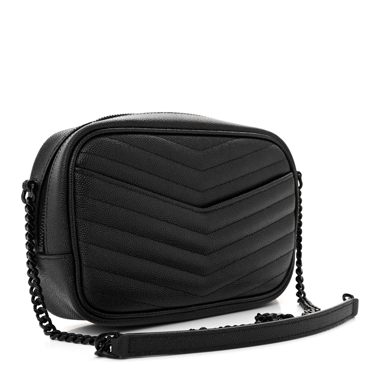 Saint Laurent Grain De Poudre Matelasse Monochrome Monogram Mini Lou Camera Bag Black 3 of 10