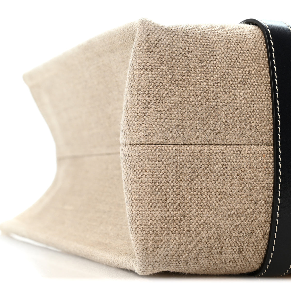 Cotton Calfskin Medium Woody Ribbon Tote White Blue