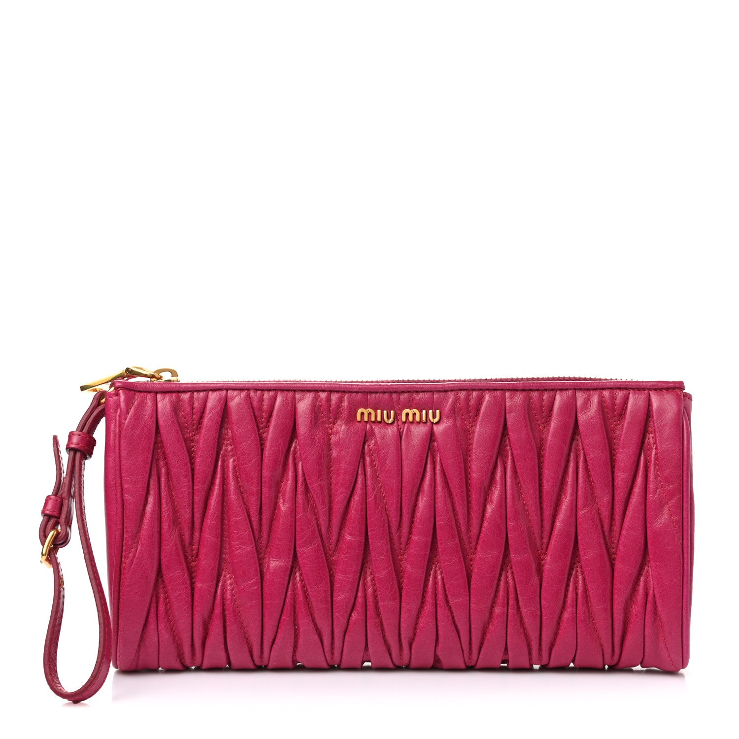 Miu Miu Nappa Matelasse Lux Wristlet Fuxia 1 of 8