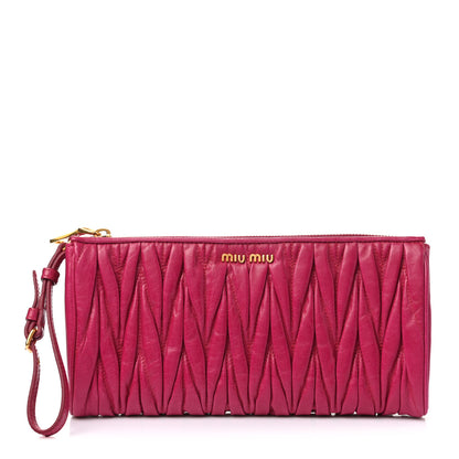 Miu Miu Nappa Matelasse Lux Wristlet Fuxia 1 of 8