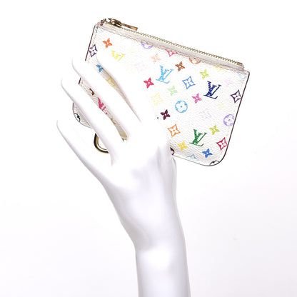 Louis Vuitton Monogram Multicolor Key Pouch White Litchi 2 of 9