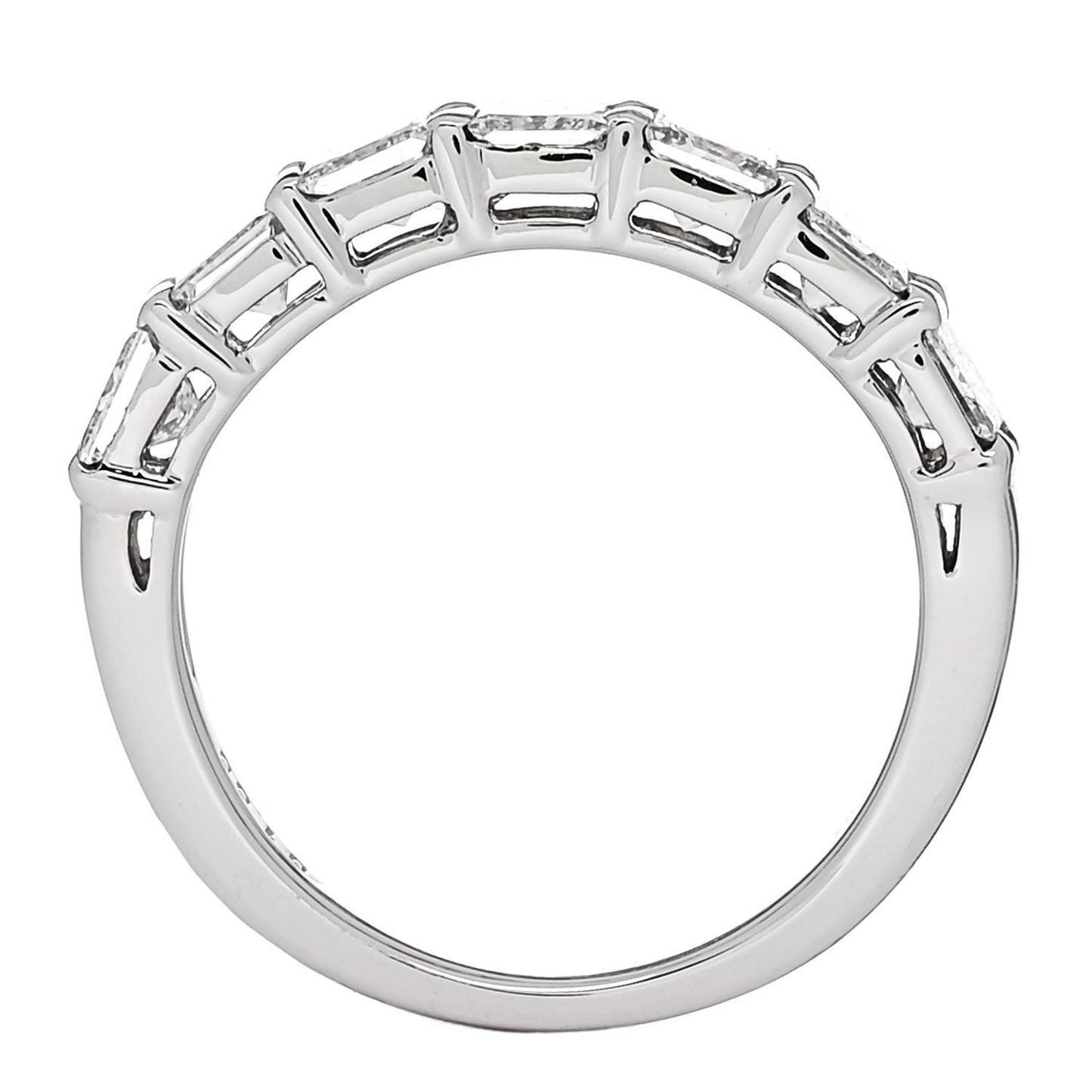 Platinum Diamond 1.00ct Princess Cut Half Eternity Band Ring 49 4.75