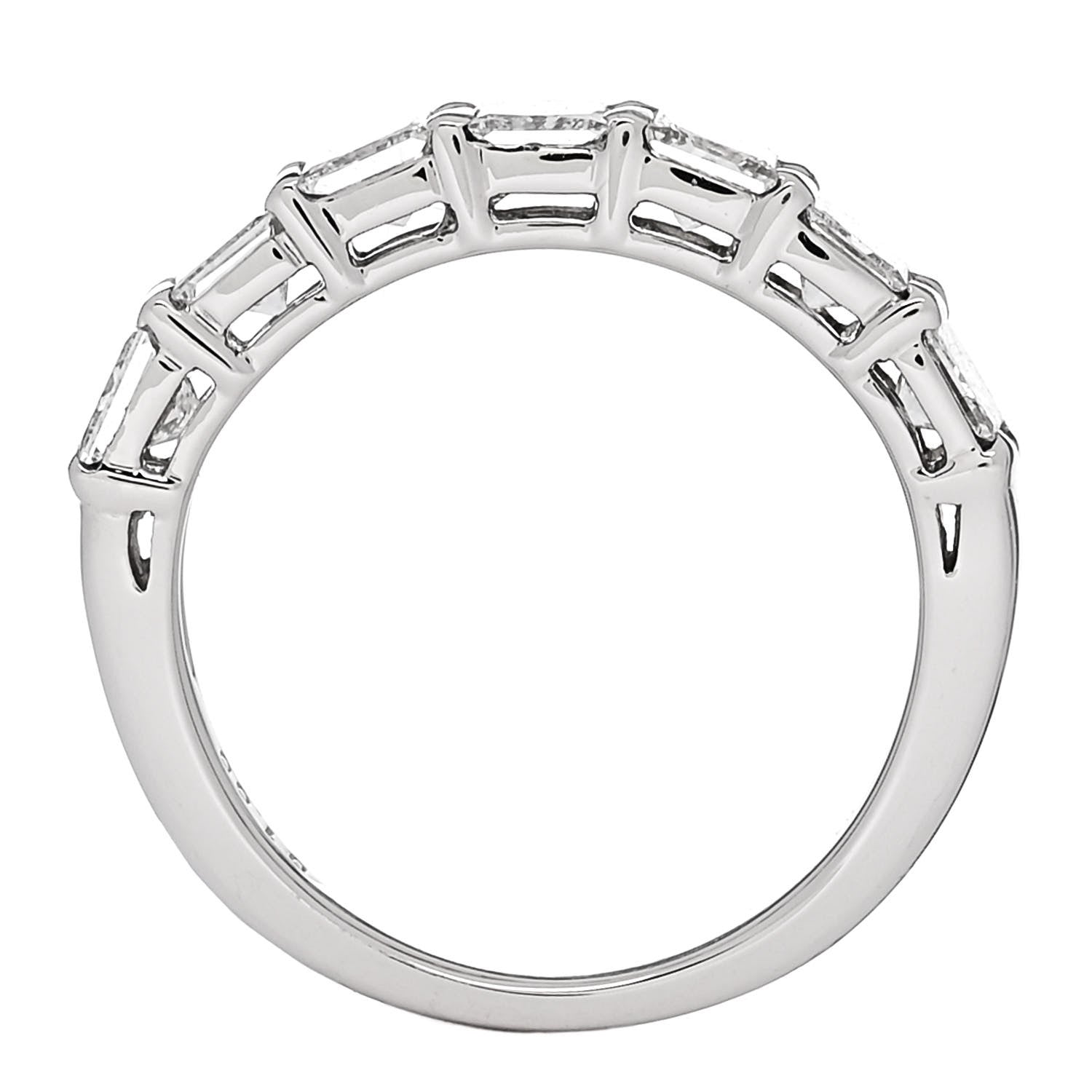 Parker & West by FASHIONPHILE Platinum Diamond 1.00ct Princess Cut Half Eternity Band Ring 49 4.75 5 of 10