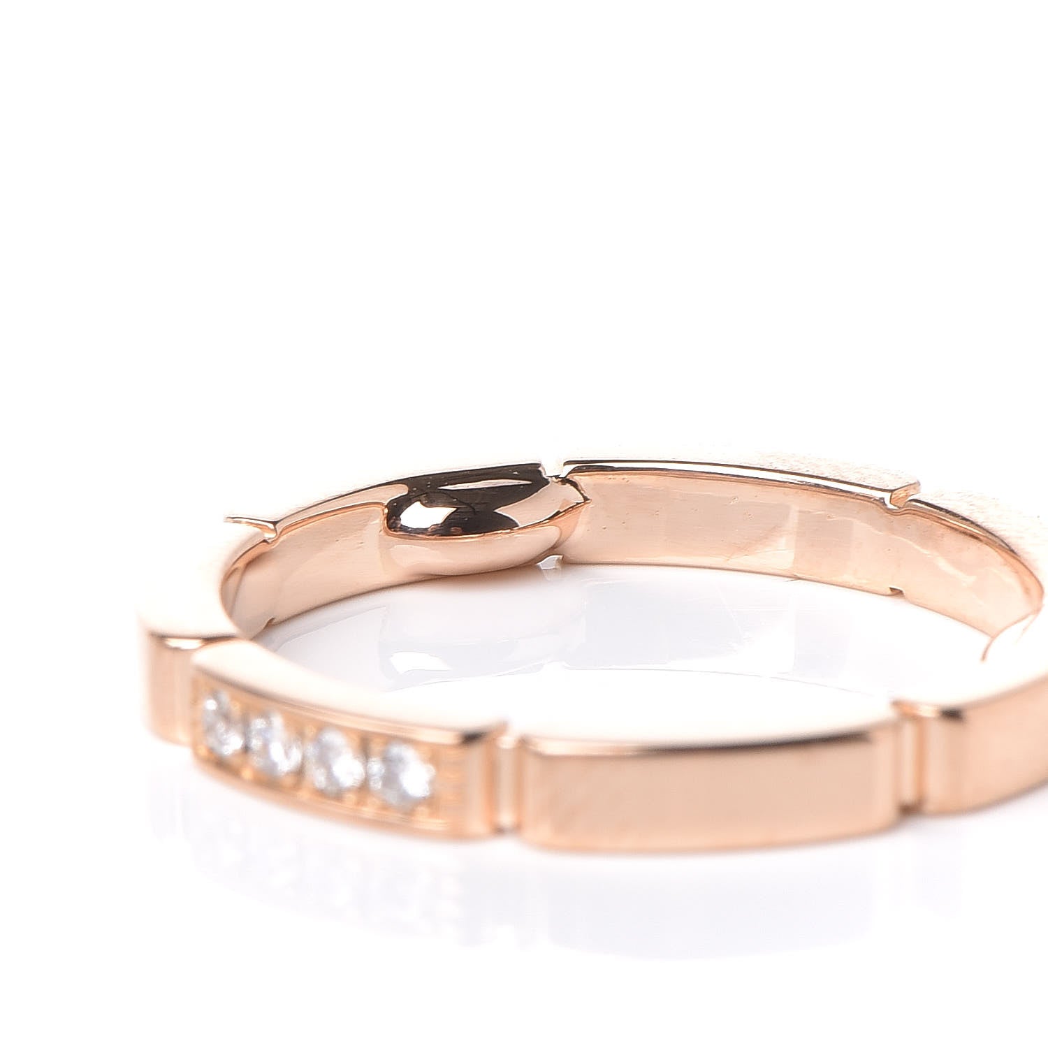 Cartier 18K Pink Gold Diamond Maillon Panthere Wedding Band Ring 55 6.75 4 of 6
