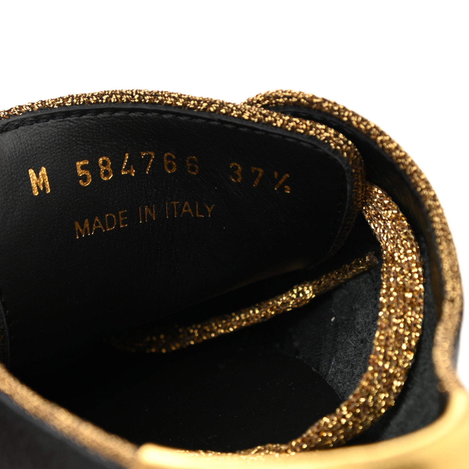Saint Laurent Nappa Venice Sneakers 37.5 Black Gold 8 of 9