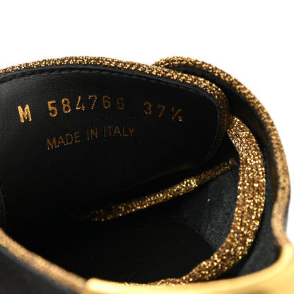 Saint Laurent Nappa Venice Sneakers 37.5 Black Gold 8 of 9
