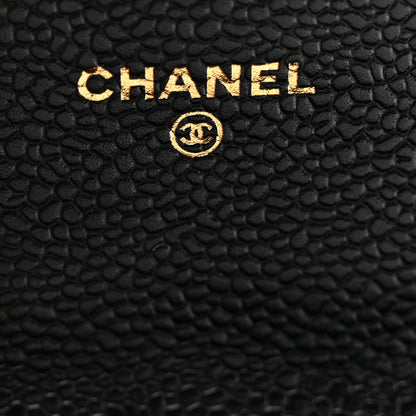 Chanel Caviar Quilted Large Gusset Flap Wallet Black 6 of 9