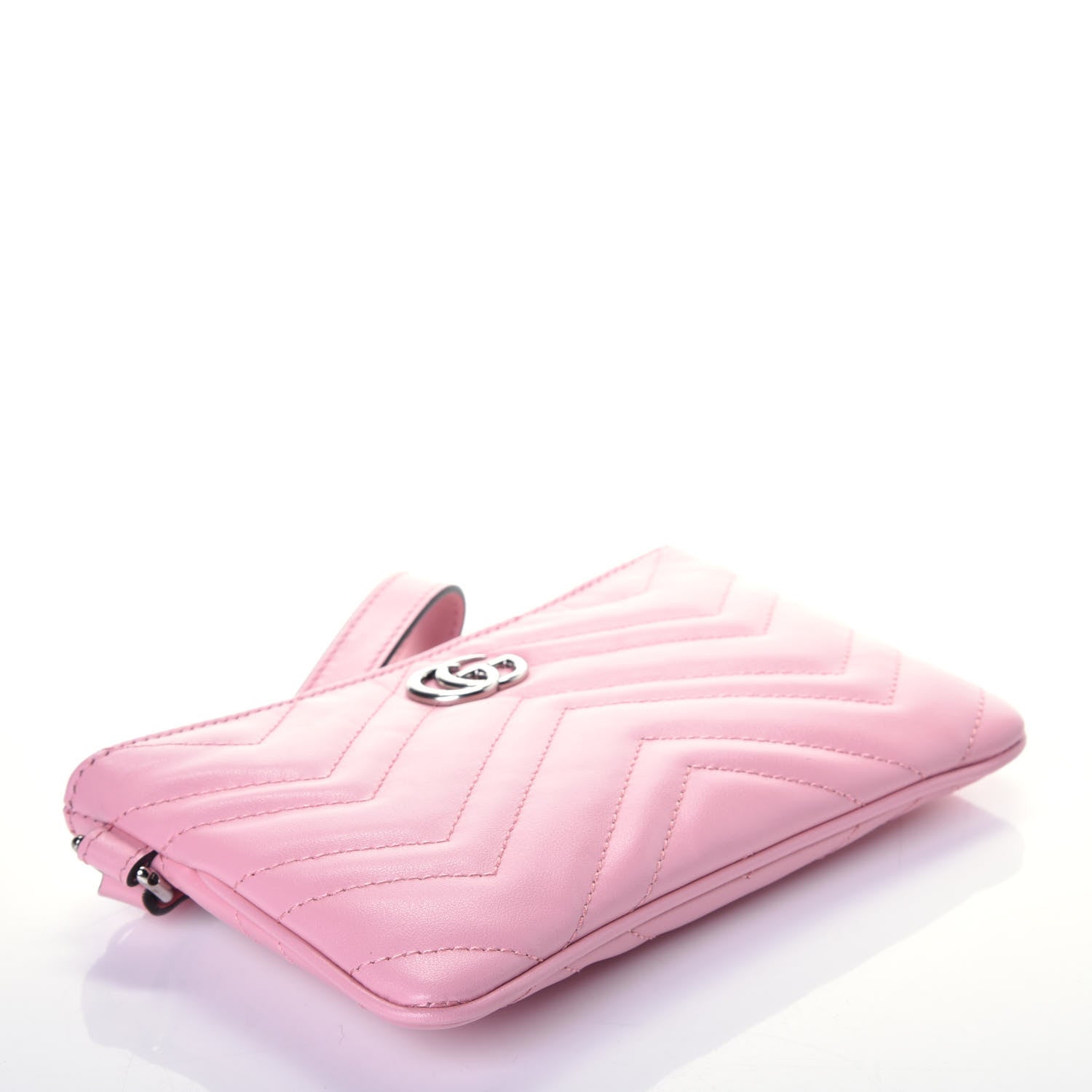 Gucci Calfskin Matelasse GG Marmont Wrist Wallet Wild Rose 5 of 11