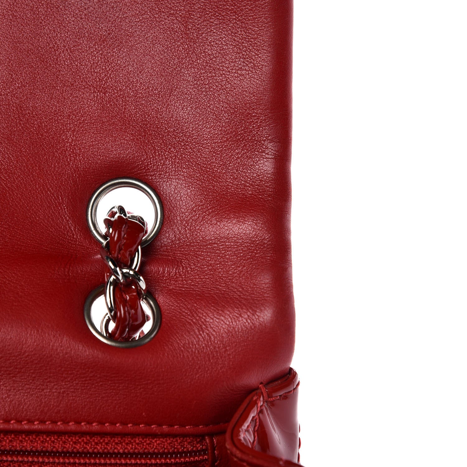 Chanel Patent Chevron Quilted Medium Single Flap Red 15 of 16