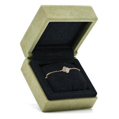 Van Cleef & Arpels 18K Yellow Gold Mother of Pearl Sweet Alhambra Bracelet 6 of 6