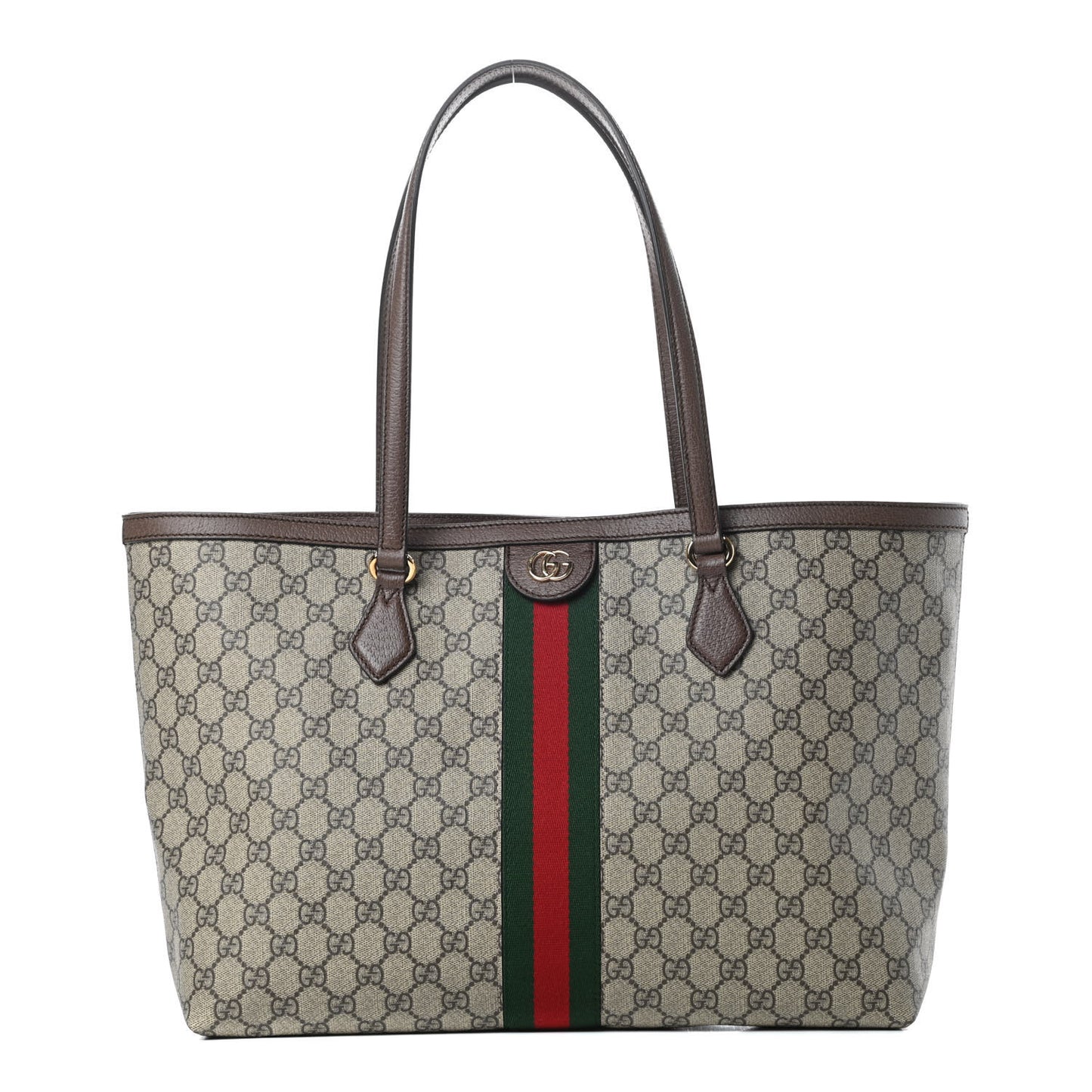 GG Supreme Monogram Medium Ophidia Shopping Tote Brown